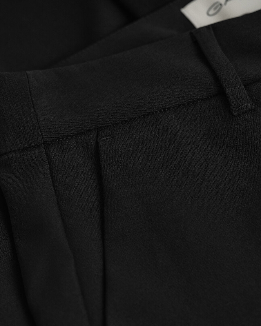 slim fit fluid broek - zwart