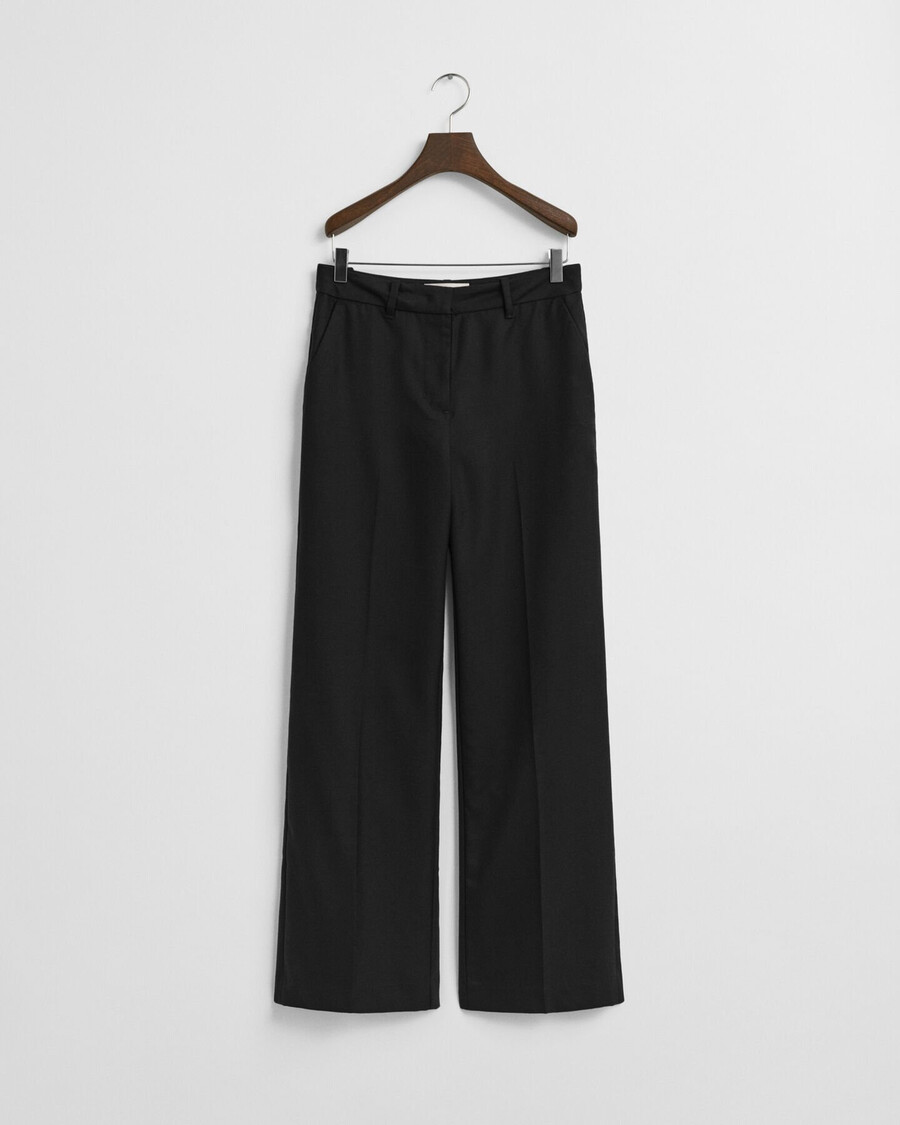 getailleerde broek van wolmix - zwart