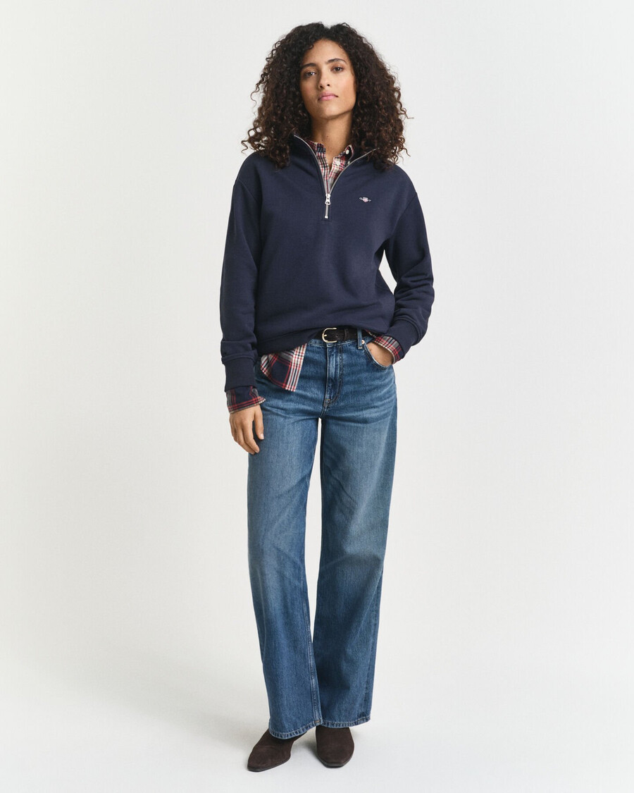 shield half zip sweatshirt - avondblauw
