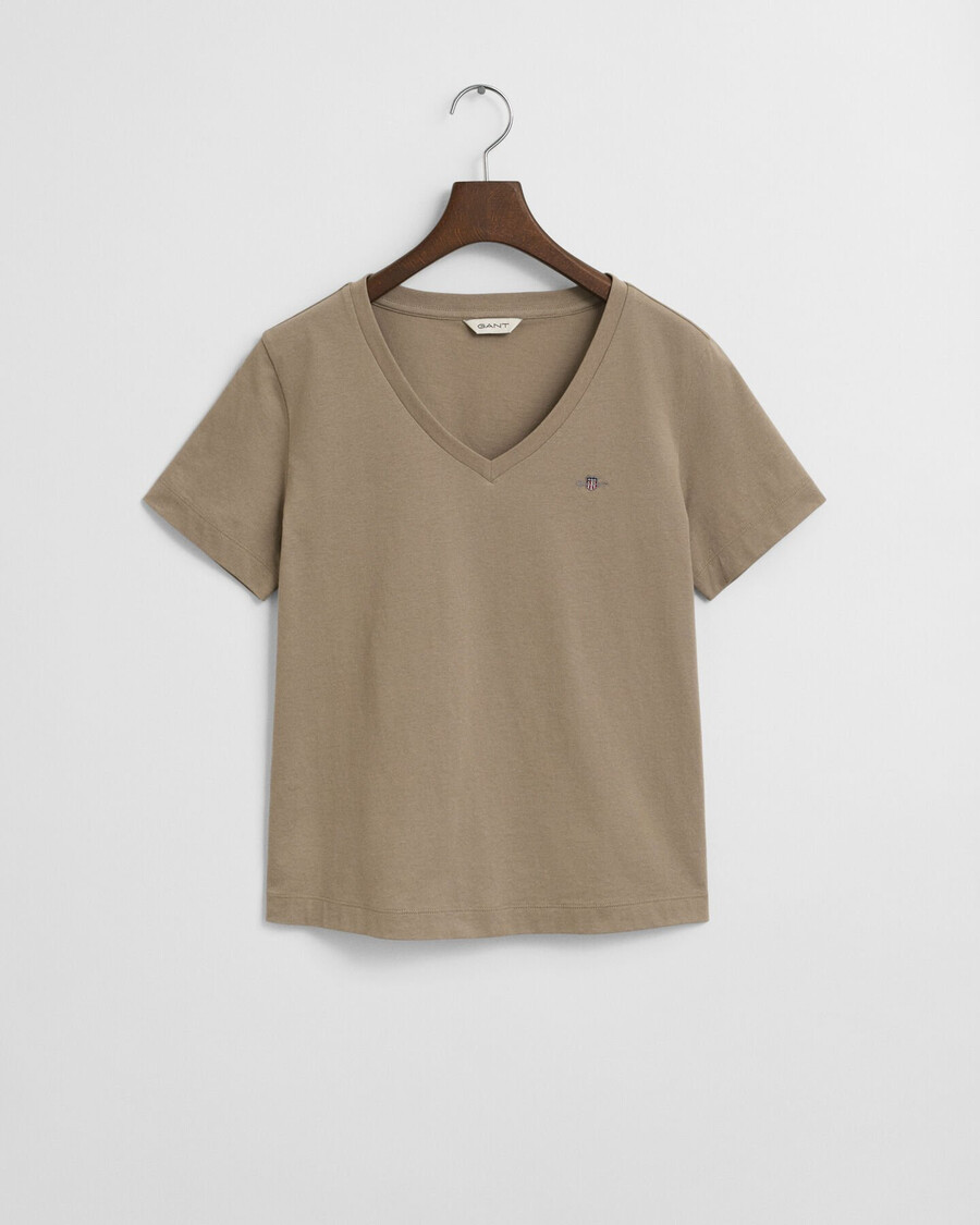 shield v-hals t-shirt - taupe beige