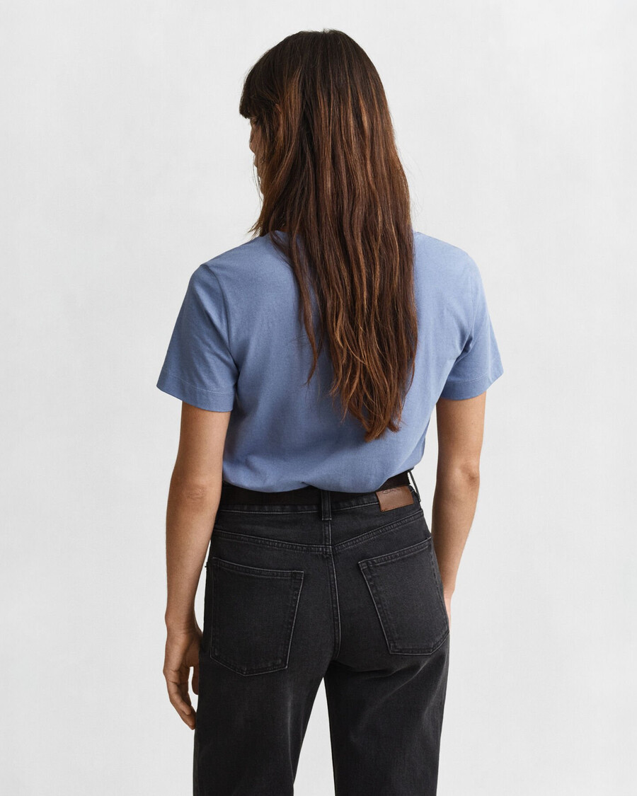 shield v-hals t-shirt - vervaagde denim