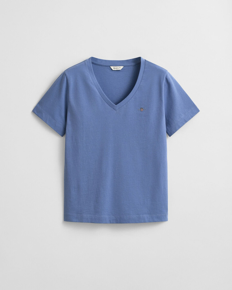 shield v-hals t-shirt - vervaagde denim