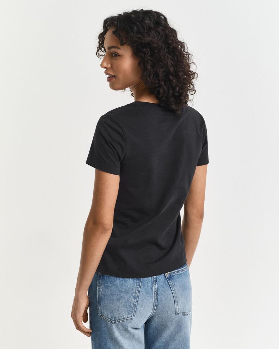 shield v-hals t-shirt - zwart