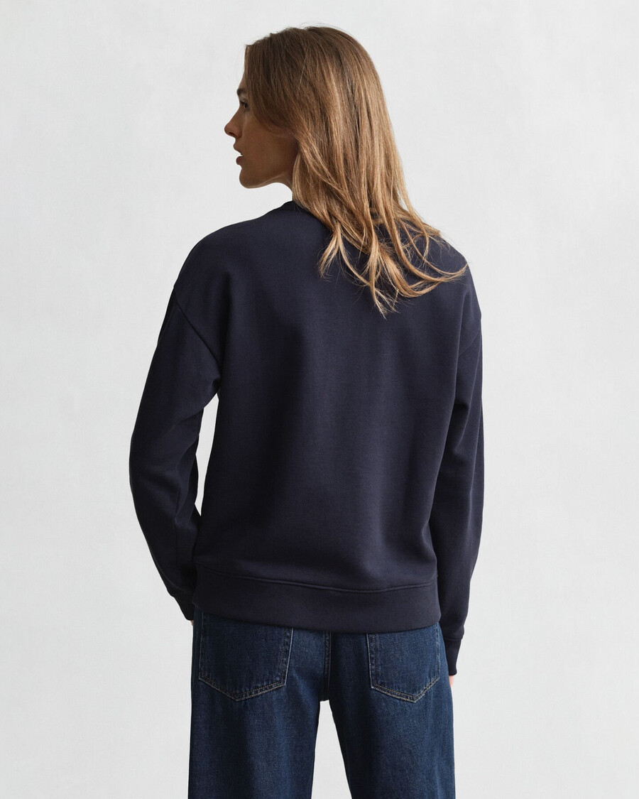 sweatshirt met grafische print en ronde hals - marine