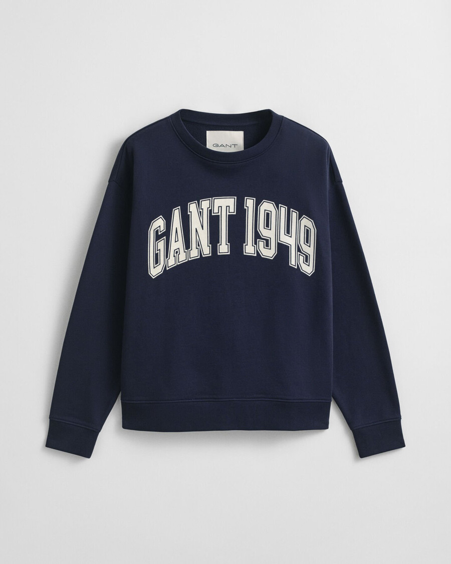 sweatshirt met grafische print en ronde hals - marine