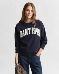sweatshirt met grafische print en ronde hals - marine