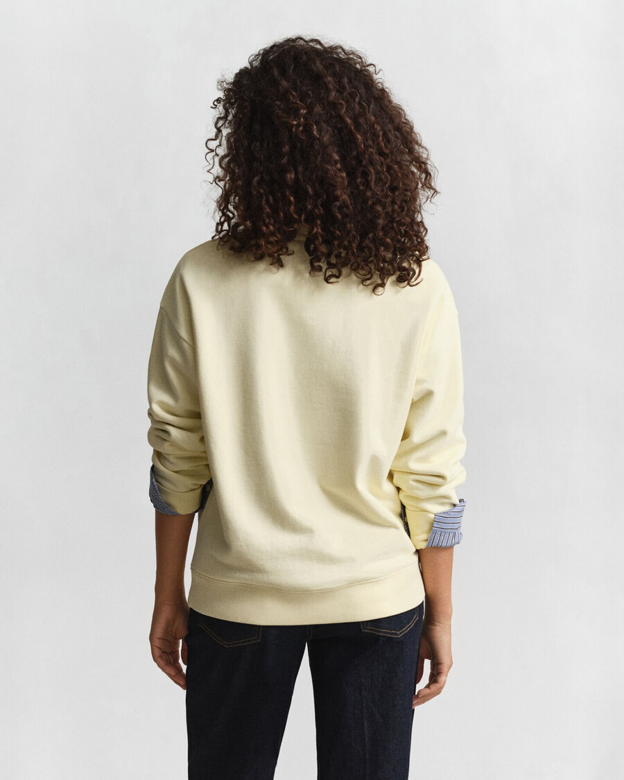sweatshirt met grafische print en ronde hals - vanillegeel