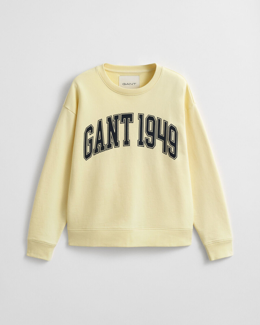 sweatshirt met grafische print en ronde hals - vanillegeel