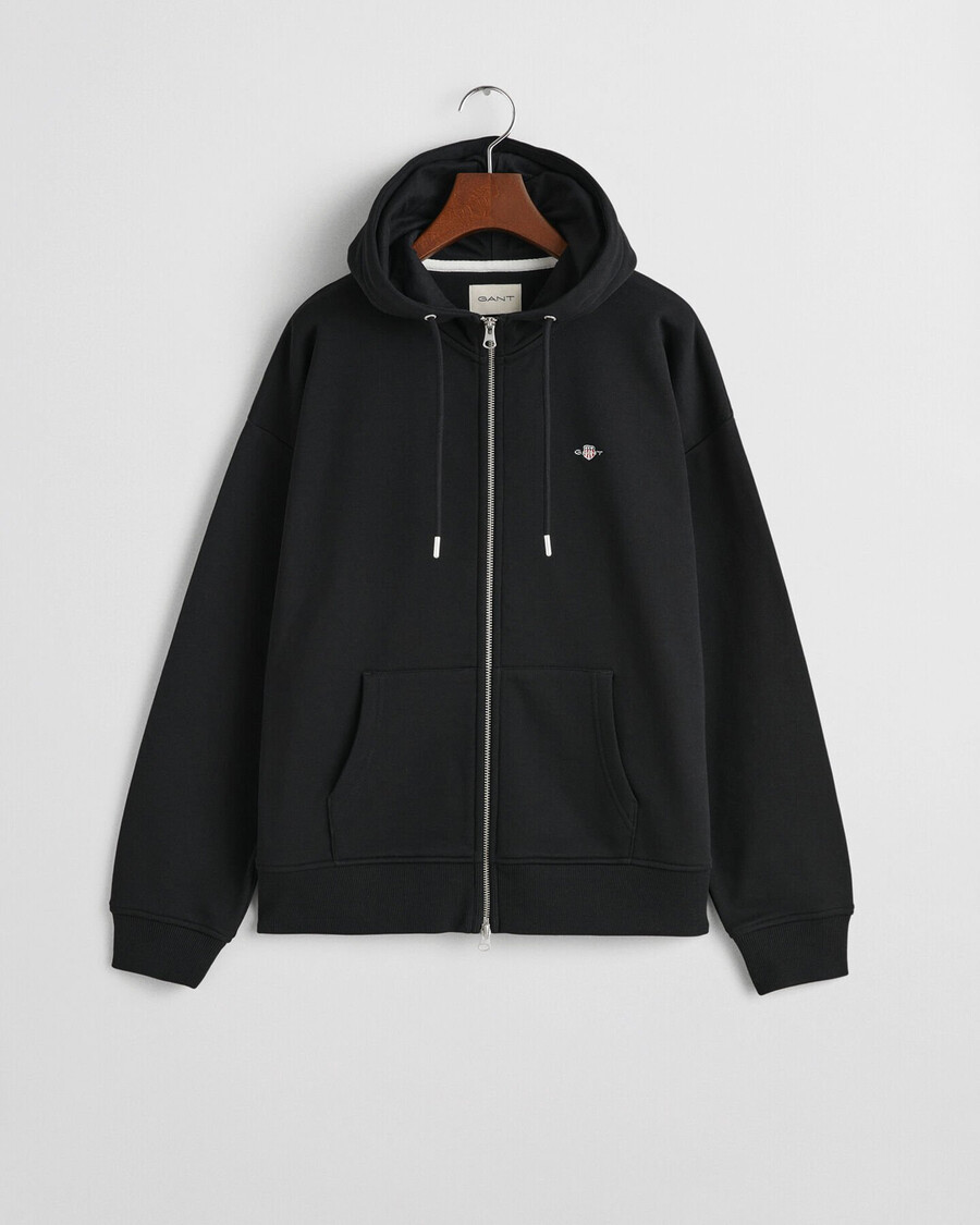 hoodie met shield-rits - zwart