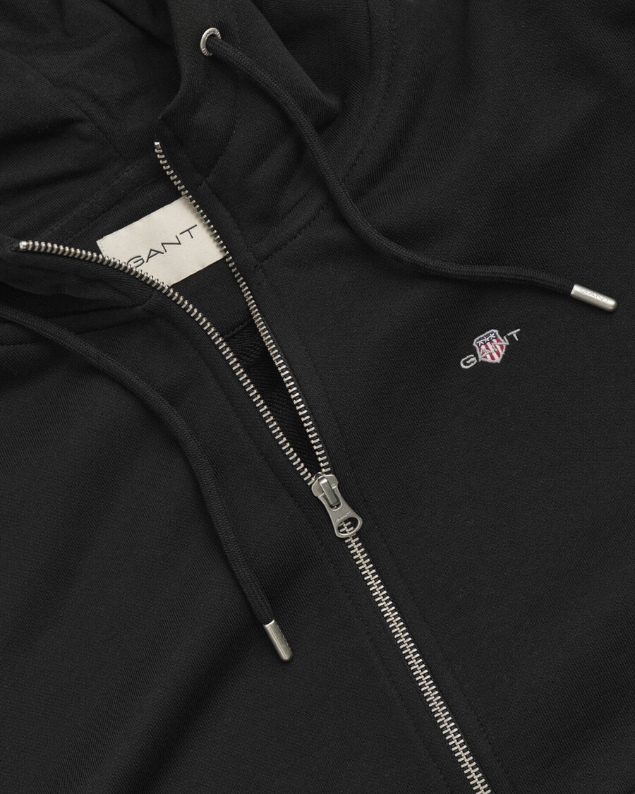 hoodie met shield-rits - zwart