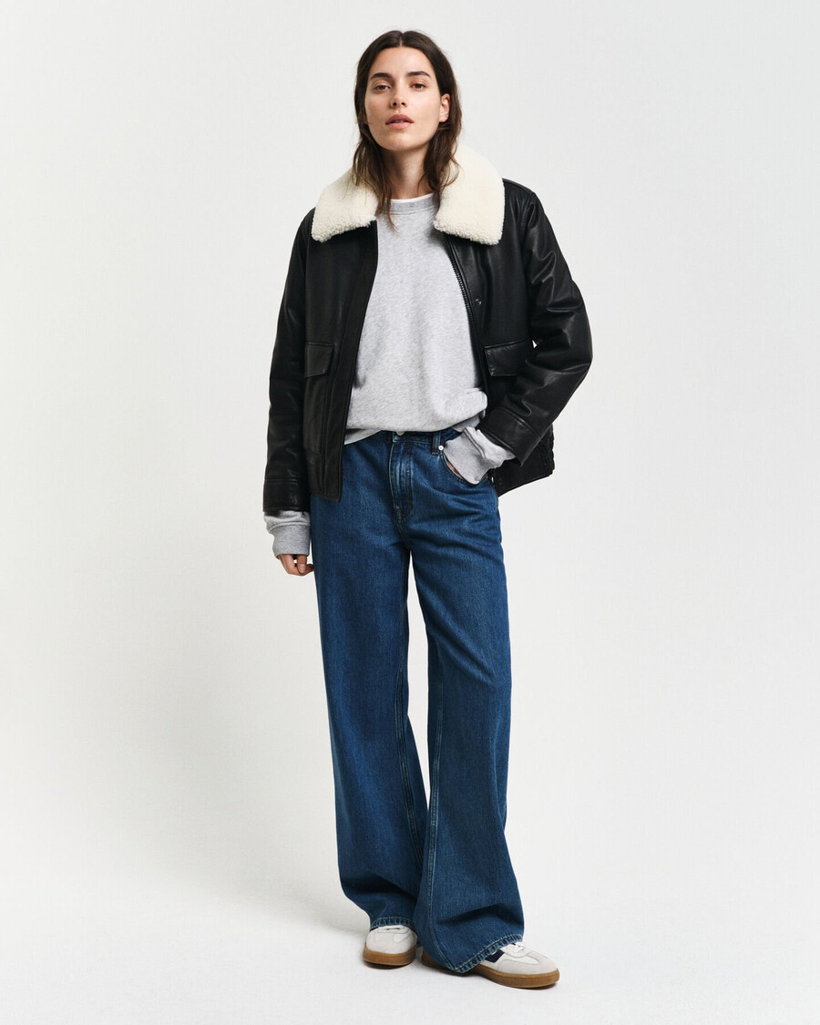 sweatshirt met ronde hals en schildmotief - lichtgrijs gemêleerd