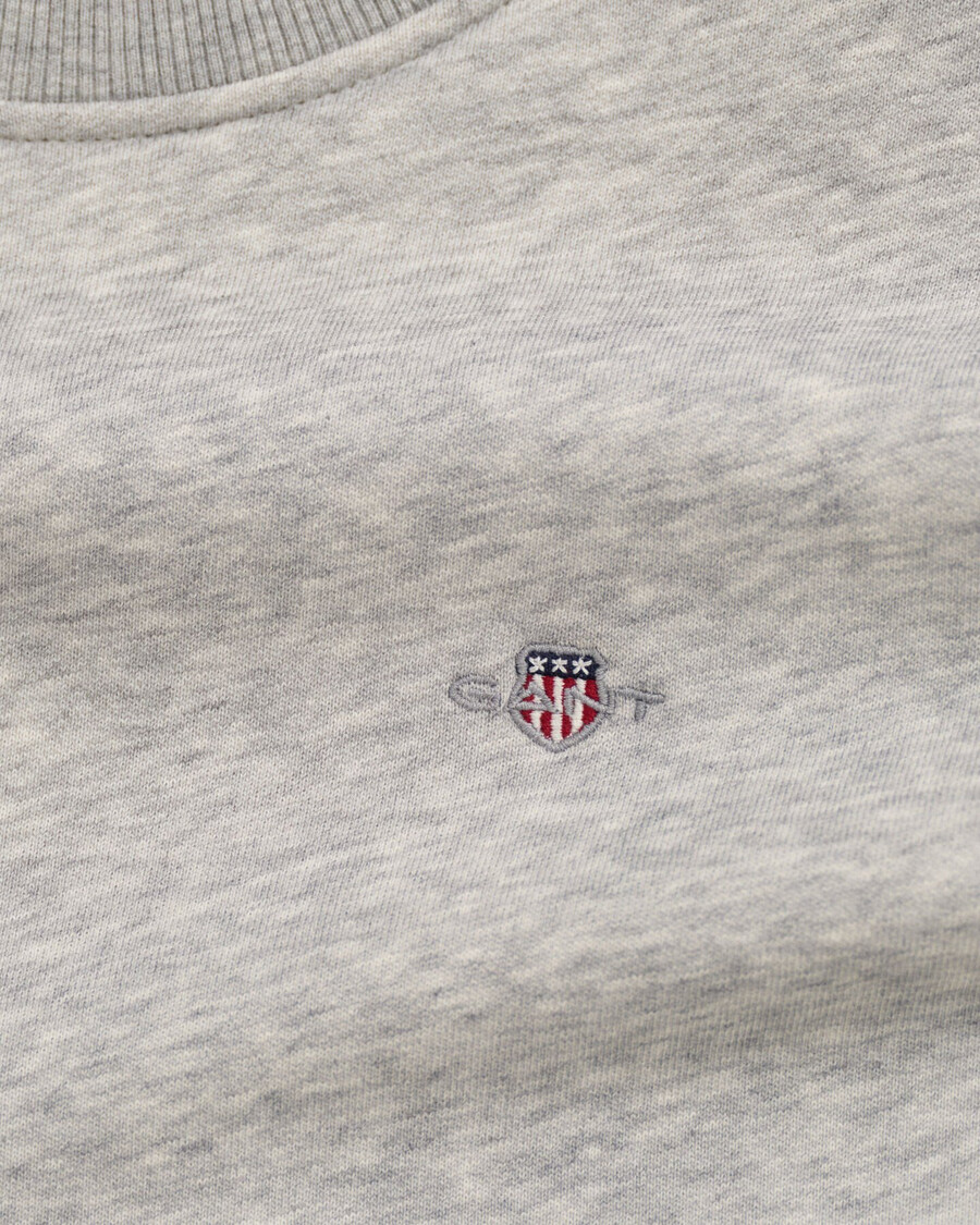 sweatshirt met ronde hals en schildmotief - lichtgrijs gemêleerd