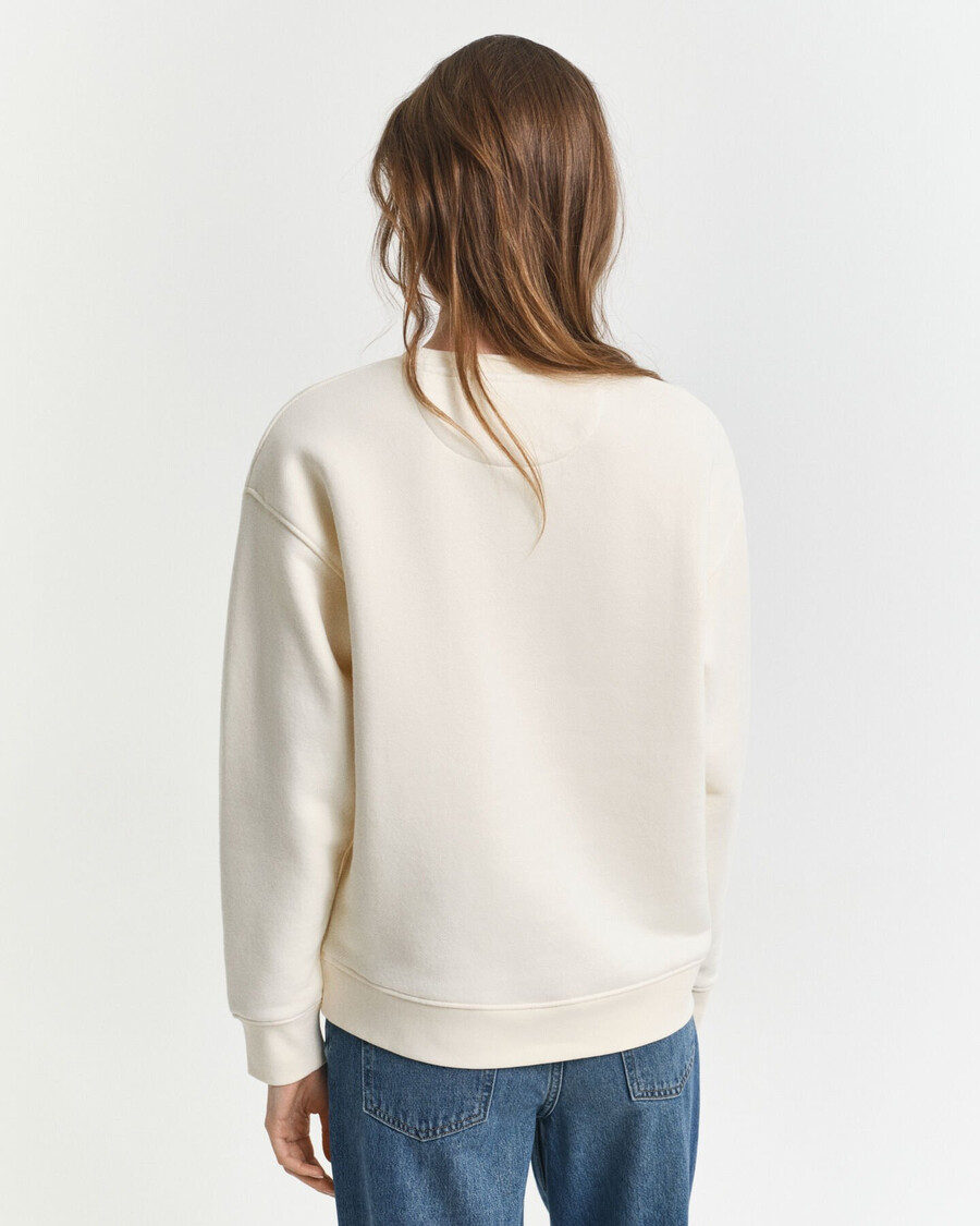 sweatshirt met grafische print en ronde hals - crème