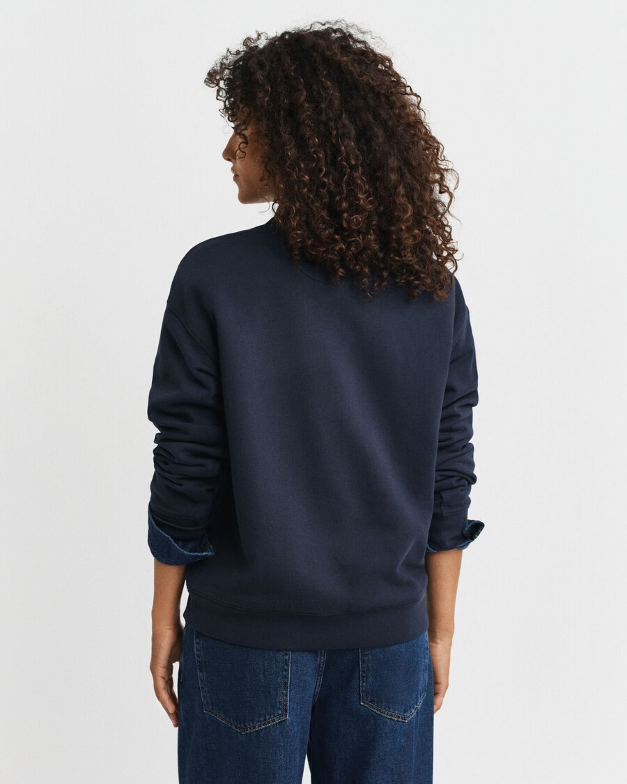 crest graphic crew neck sweatshirt - evening blue