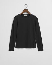 licht katoenen t-shirt met lange mouwen - zwart