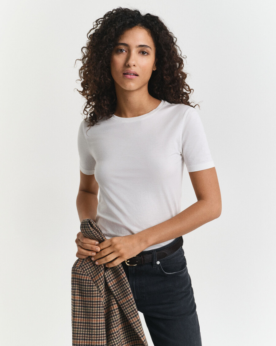 licht katoenen t-shirt - wit