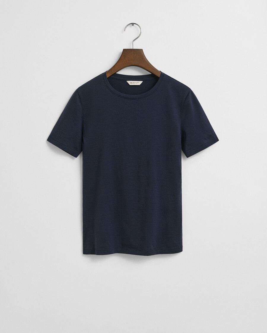 licht katoenen t-shirt - avondblauw