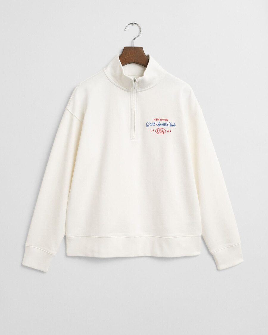 grafische halfrits sweater - eggshell