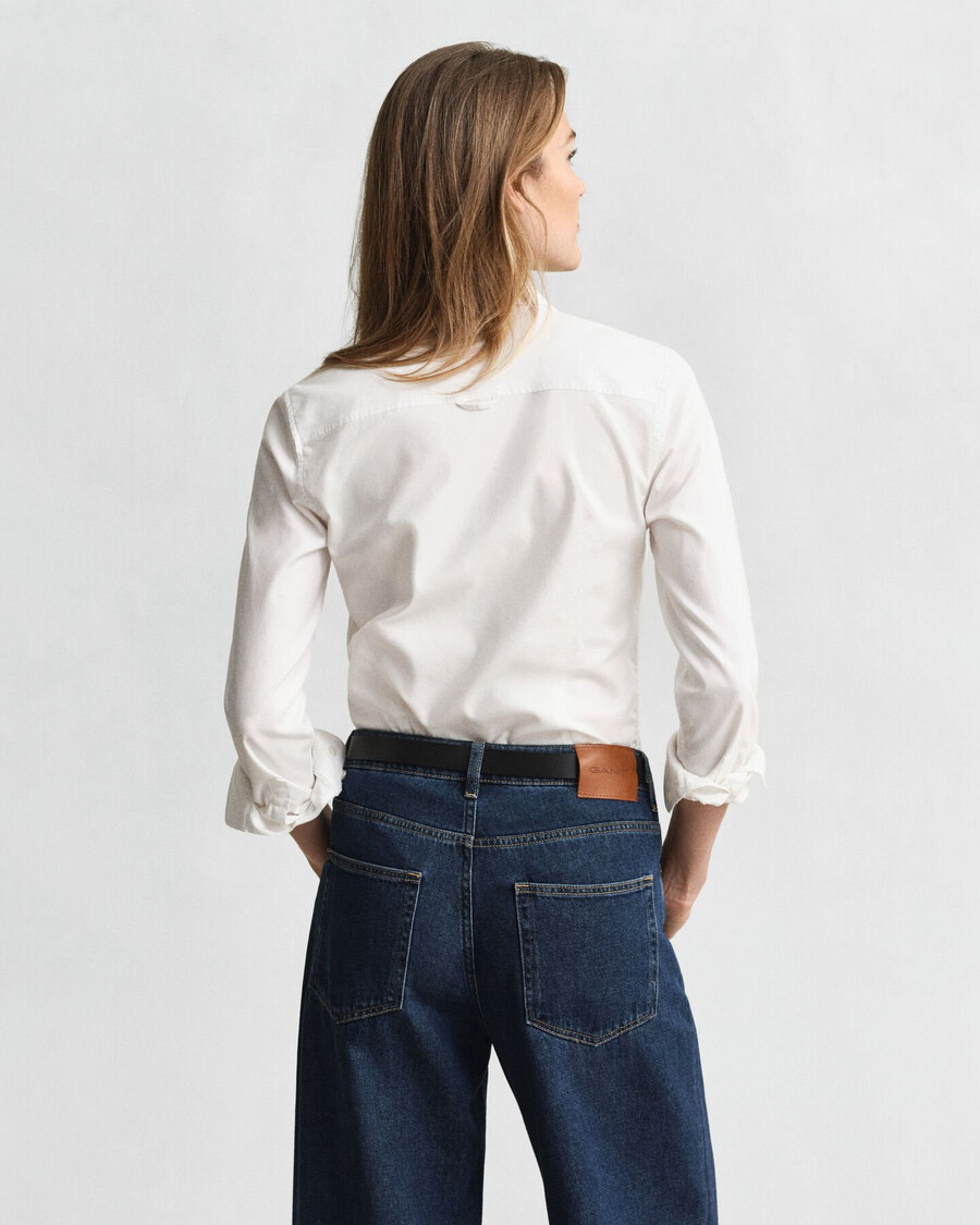 slim fit oxford stretch shirt - wit