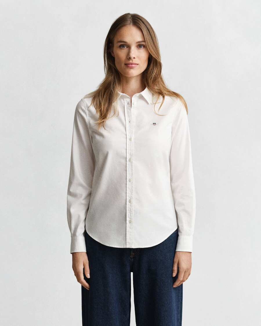 slim fit oxford stretch shirt - wit