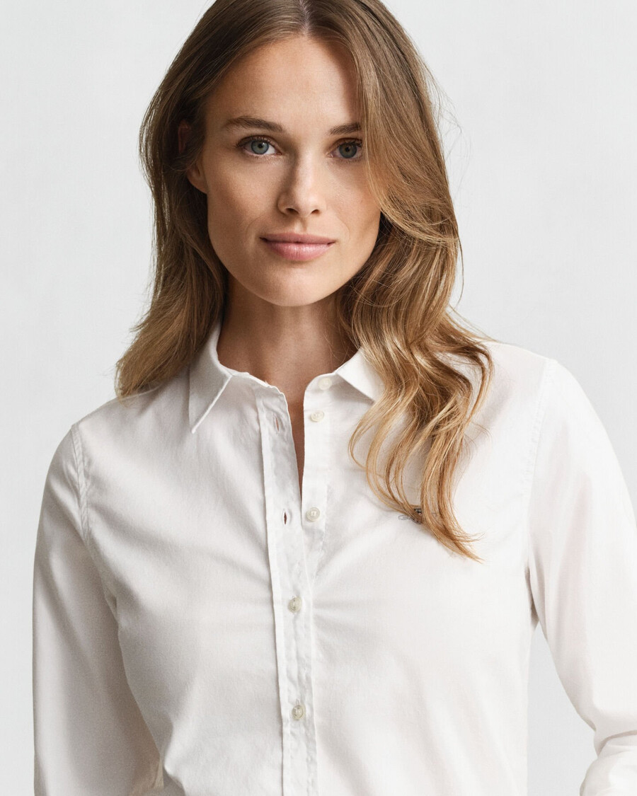 slim fit oxford stretch shirt - wit