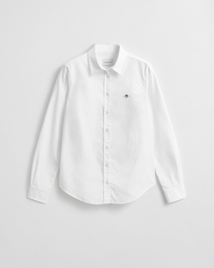 slim fit oxford stretch shirt - wit