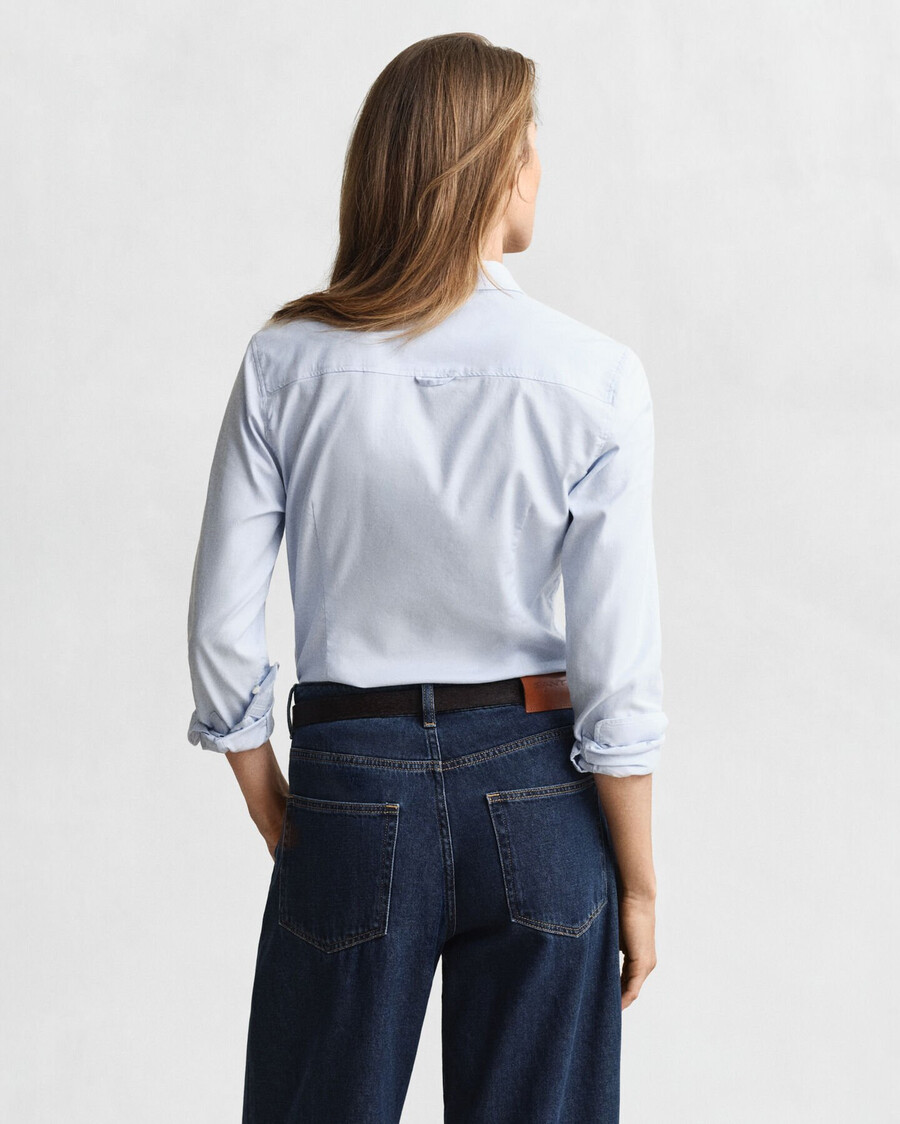 slim fit oxford stretch shirt - lichtblauw