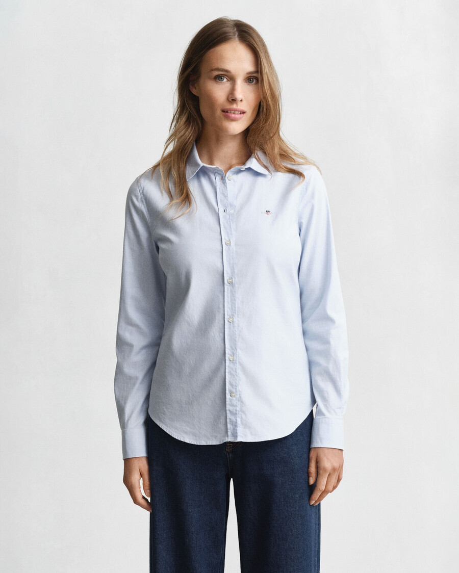 slim fit oxford stretch shirt - lichtblauw