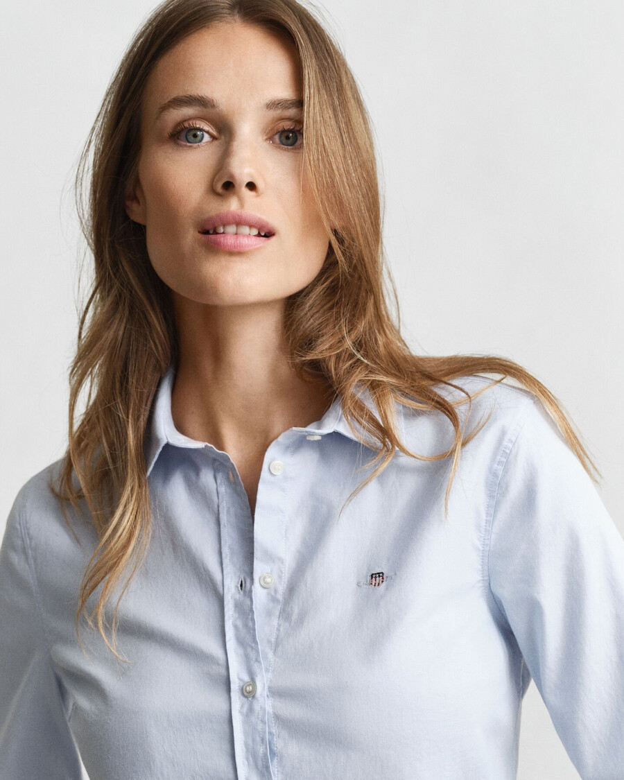 slim fit oxford stretch shirt - lichtblauw