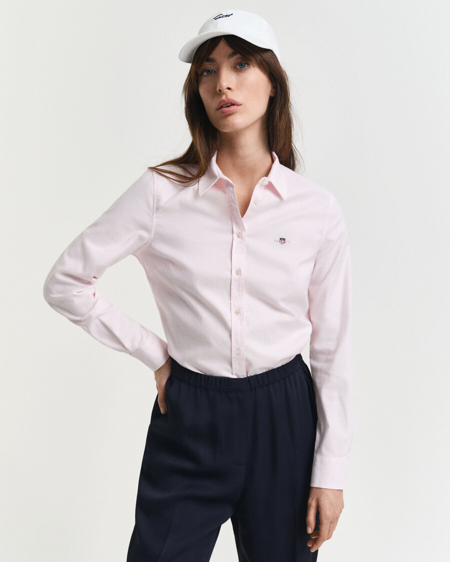 slim fit oxford stretch shirt - lichtroze