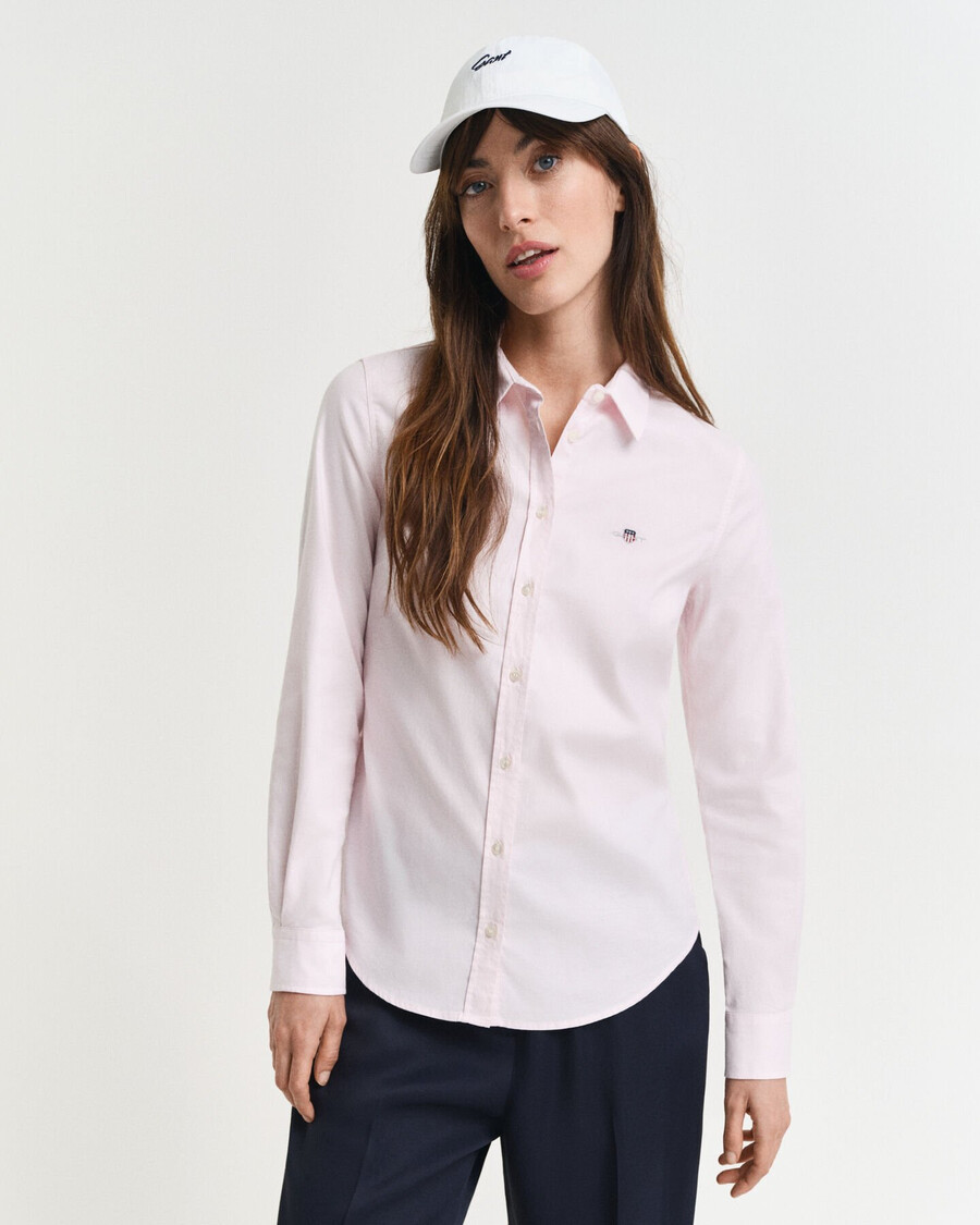 slim fit oxford stretch shirt - lichtroze