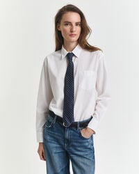 klassiek poplin overhemd met relaxte pasvorm - wit
