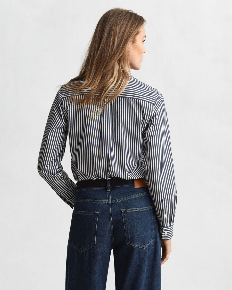 klassiek gestreept poplin overhemd met normale pasvorm - klassiek blauw