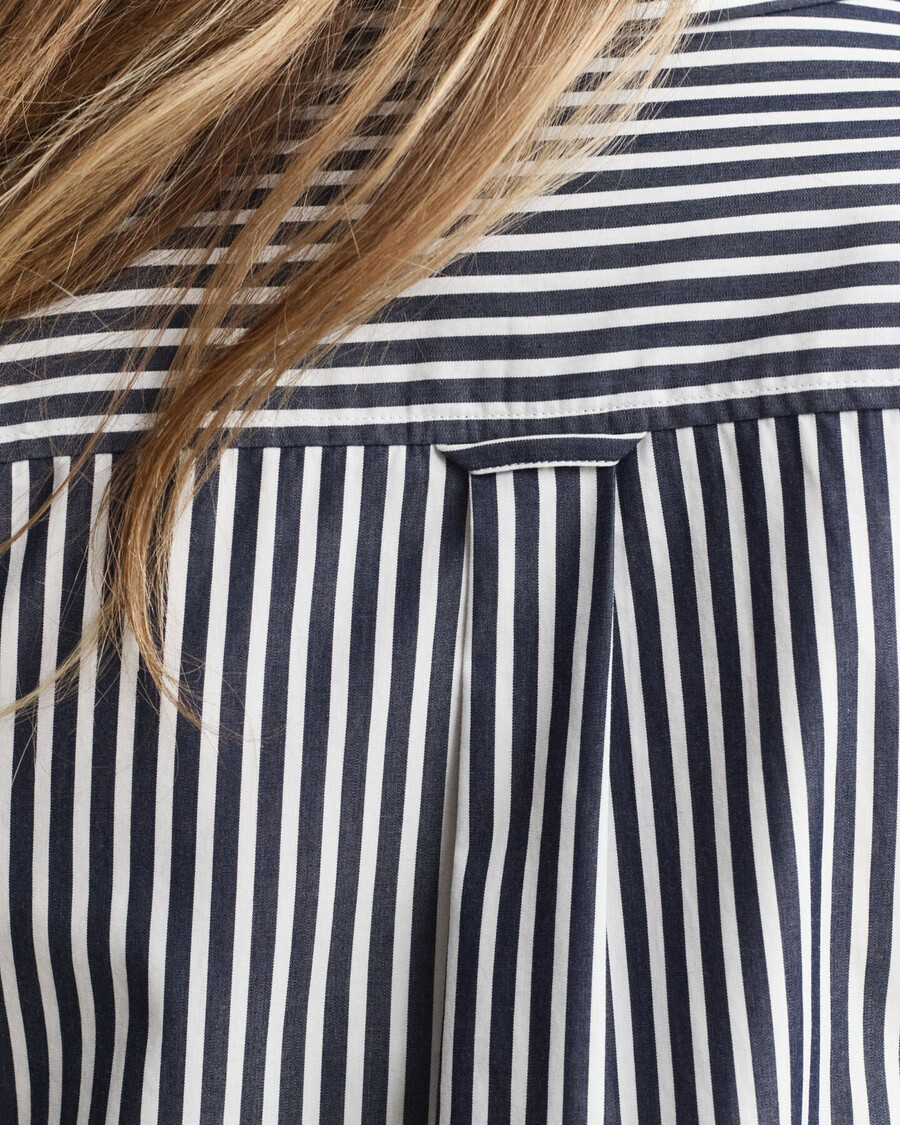 klassiek gestreept poplin overhemd met normale pasvorm - klassiek blauw