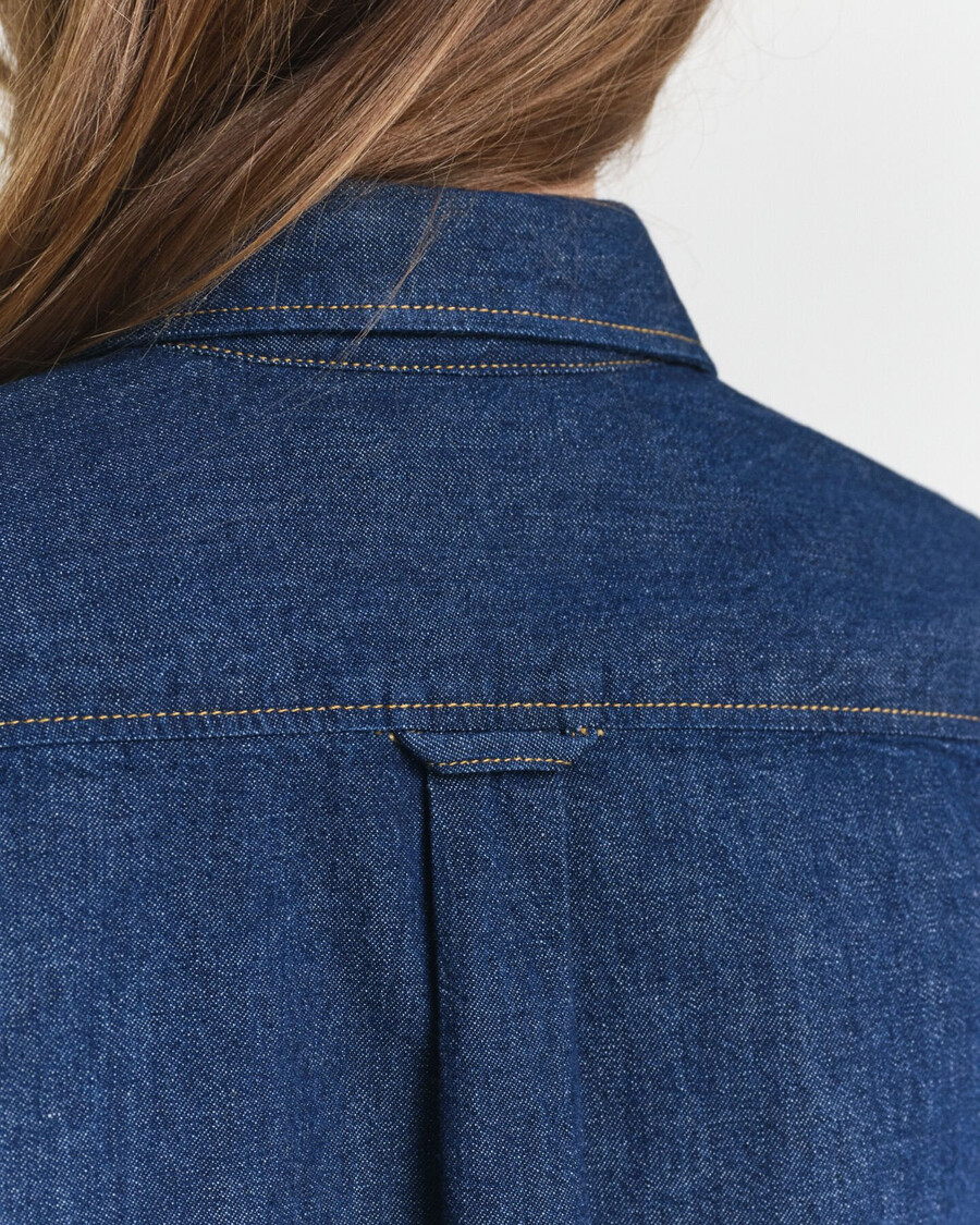 normaal passende denim overhemd - donkerblauw