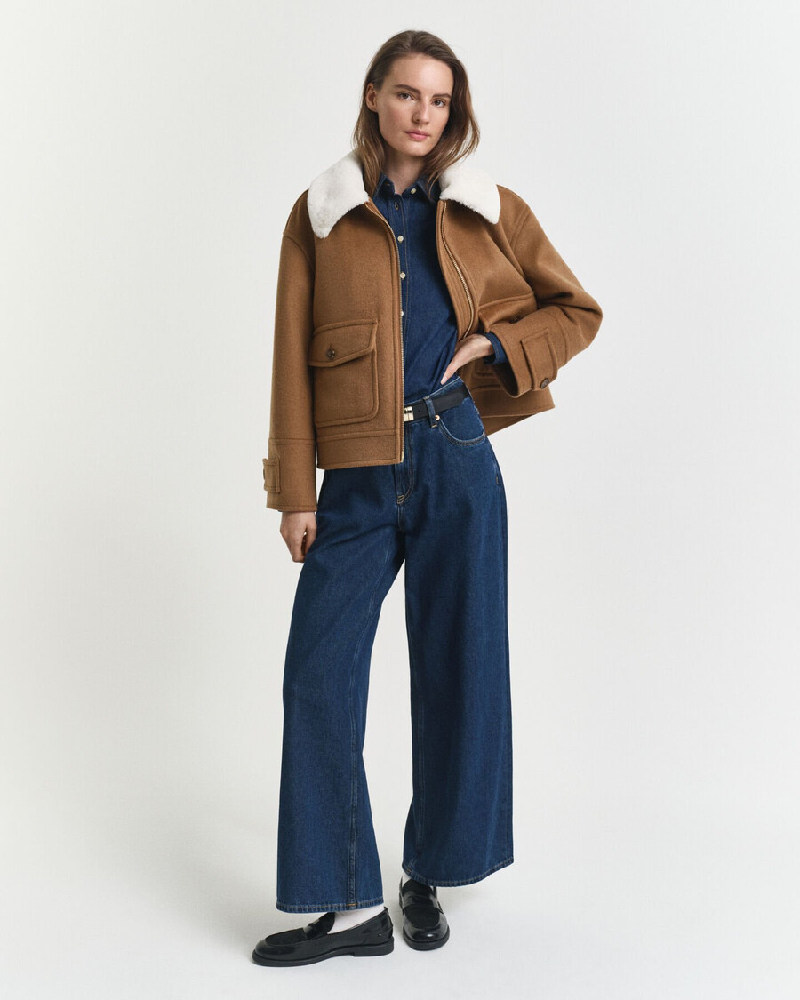normaal passende denim overhemd - donkerblauw