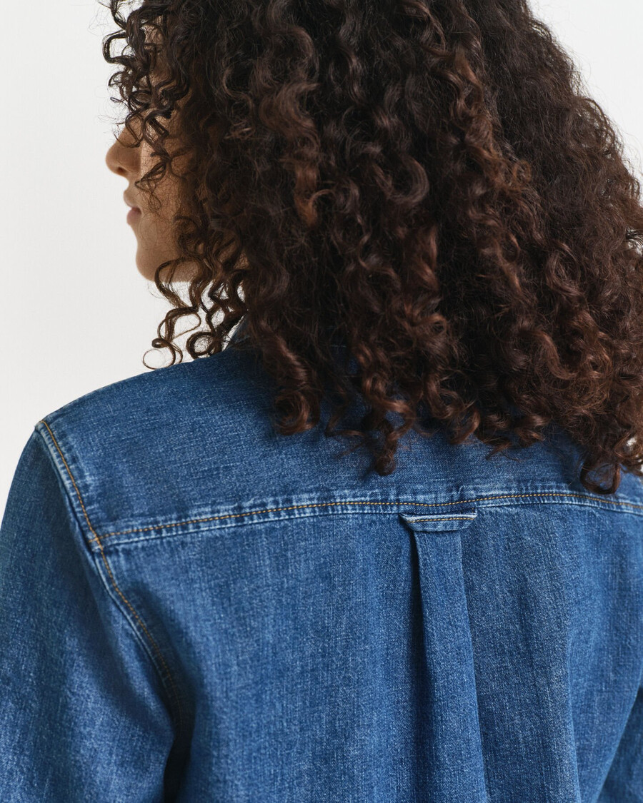 normale pasvorm denim overhemd - indigo
