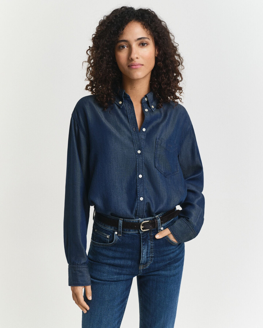 relaxed fit indigo shirt - donkerblauw archief