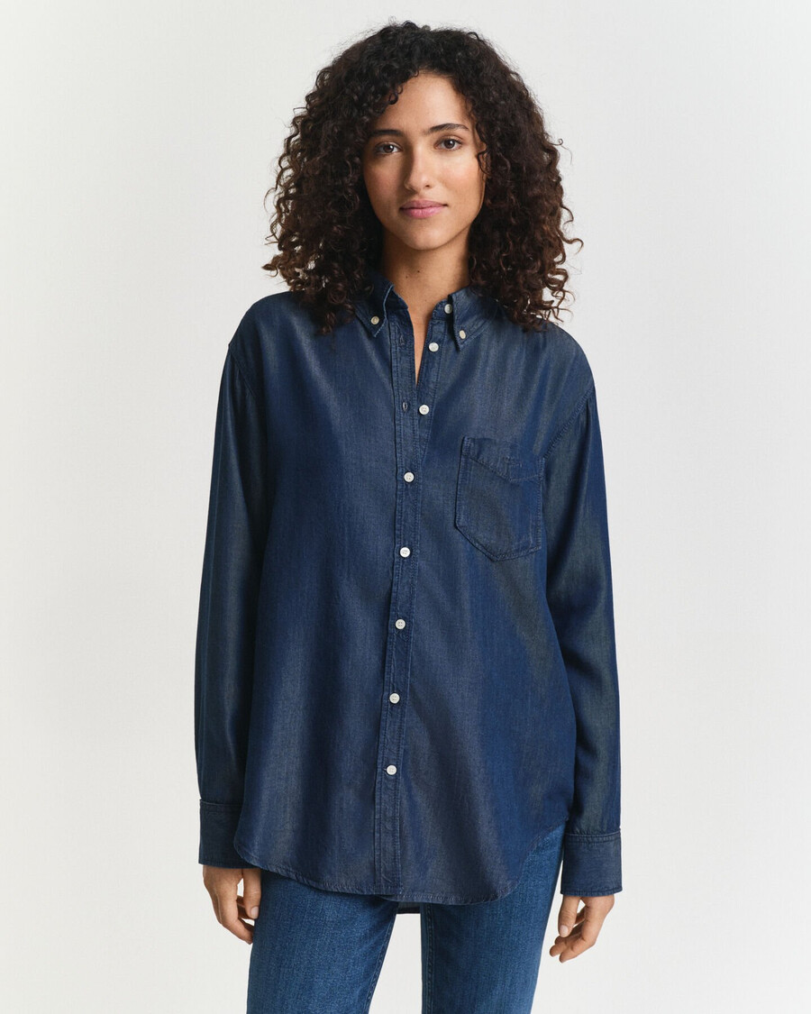relaxed fit indigo shirt - donkerblauw archief