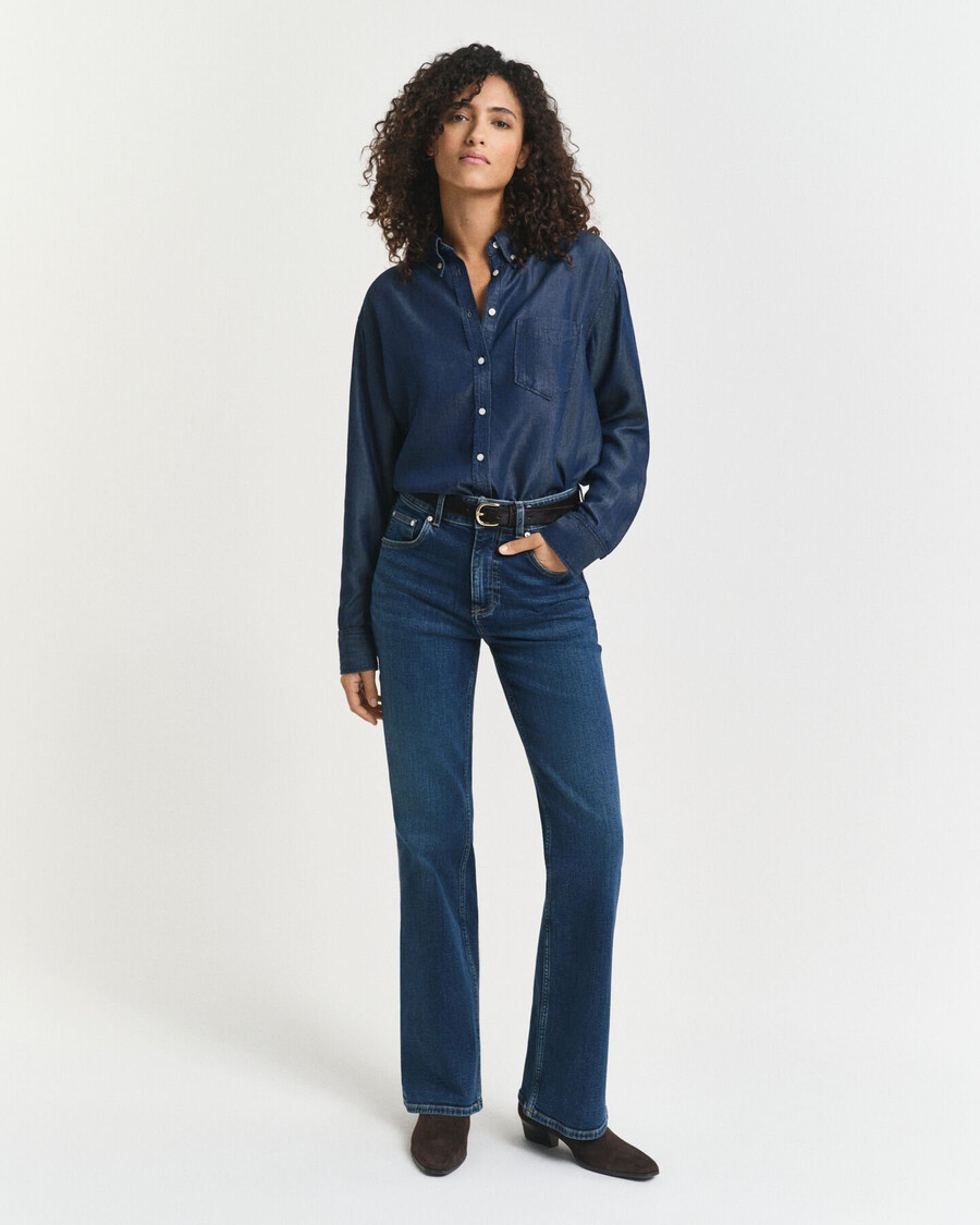 relaxed fit indigo shirt - donkerblauw archief