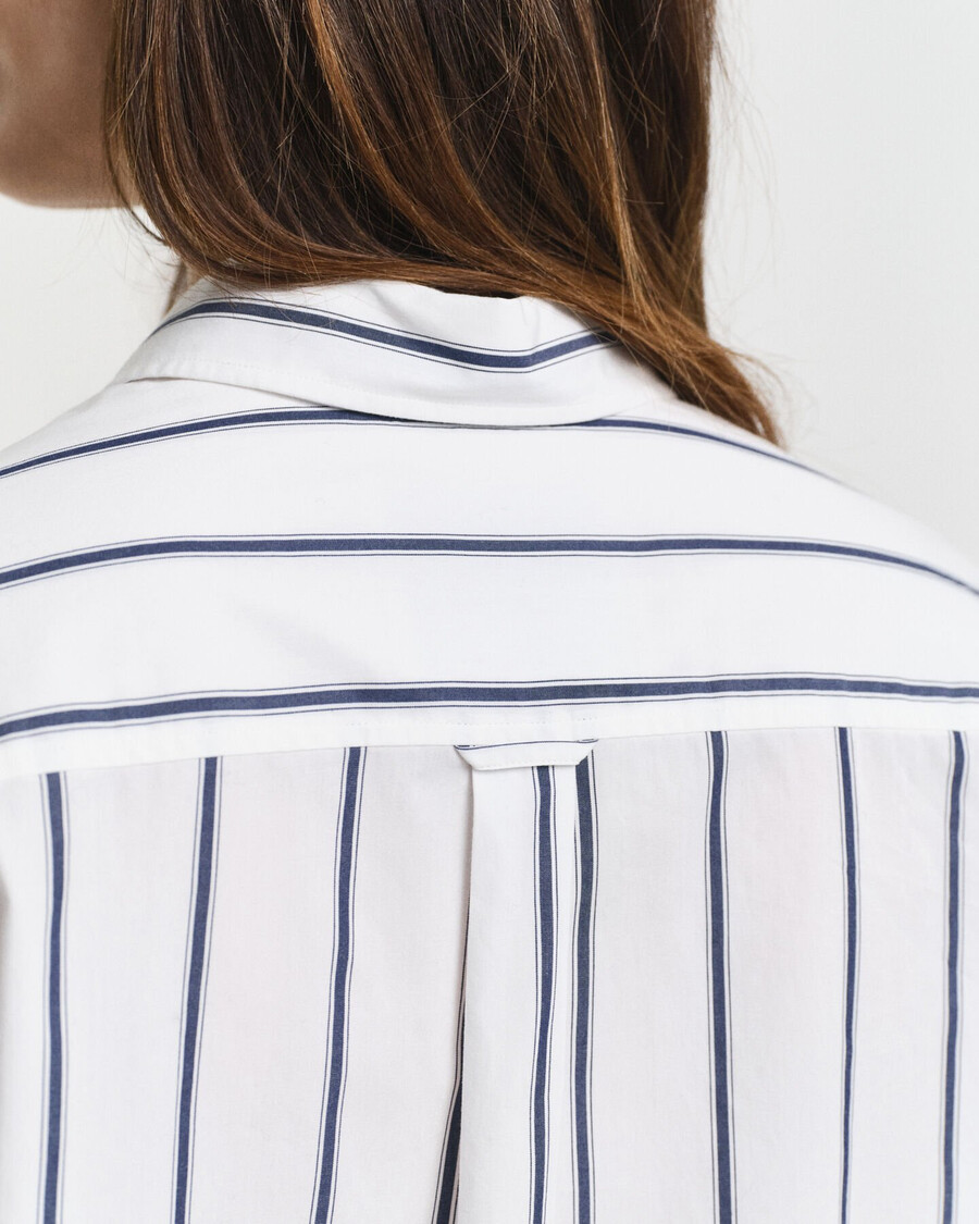 oversized klassiek gestreept poplin overhemd - perzisch blauw