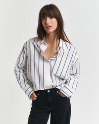 oversized klassiek gestreept poplin overhemd - perzisch blauw