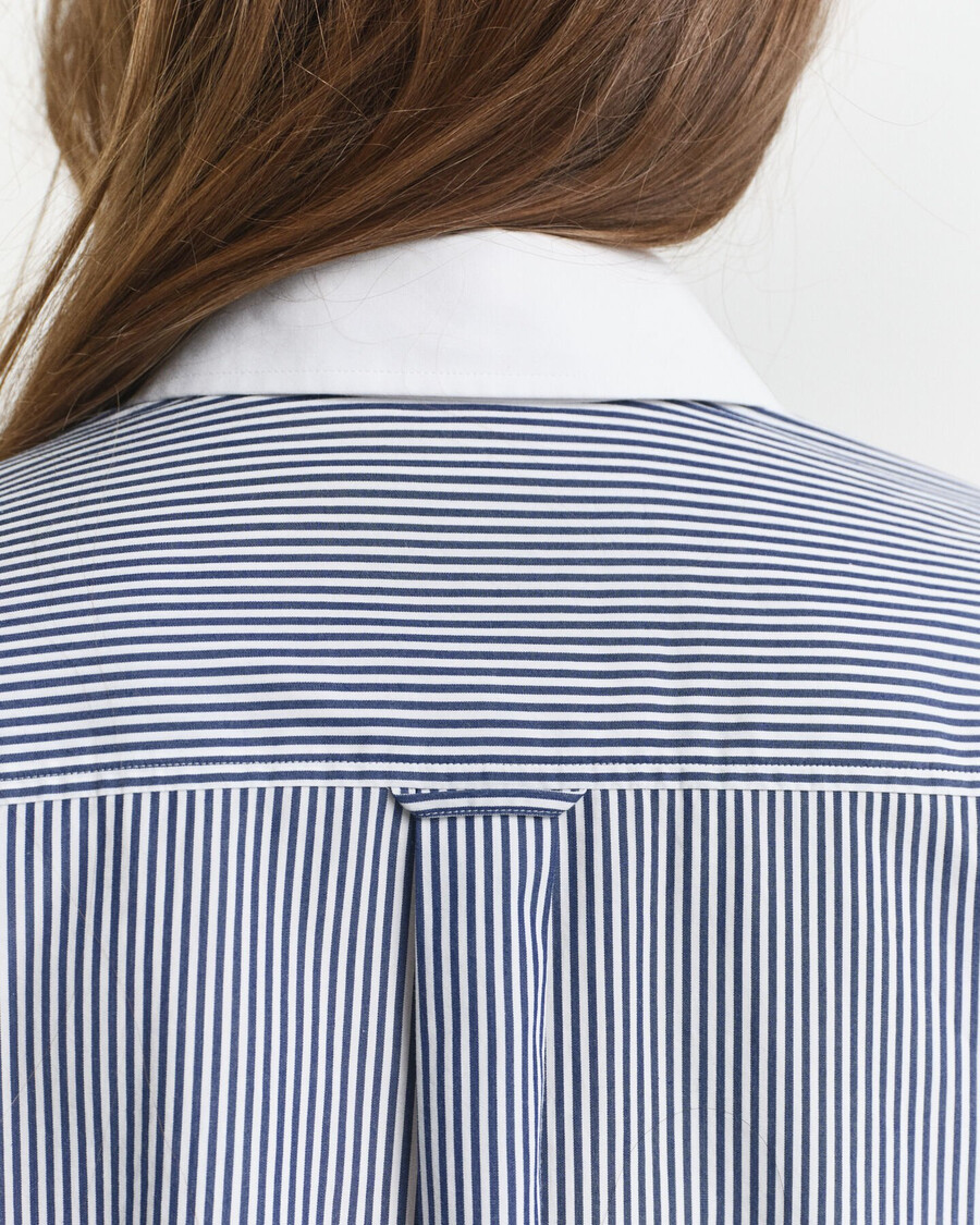 oversized overhemd met contrasterende kraag en strepen - perzisch blauw