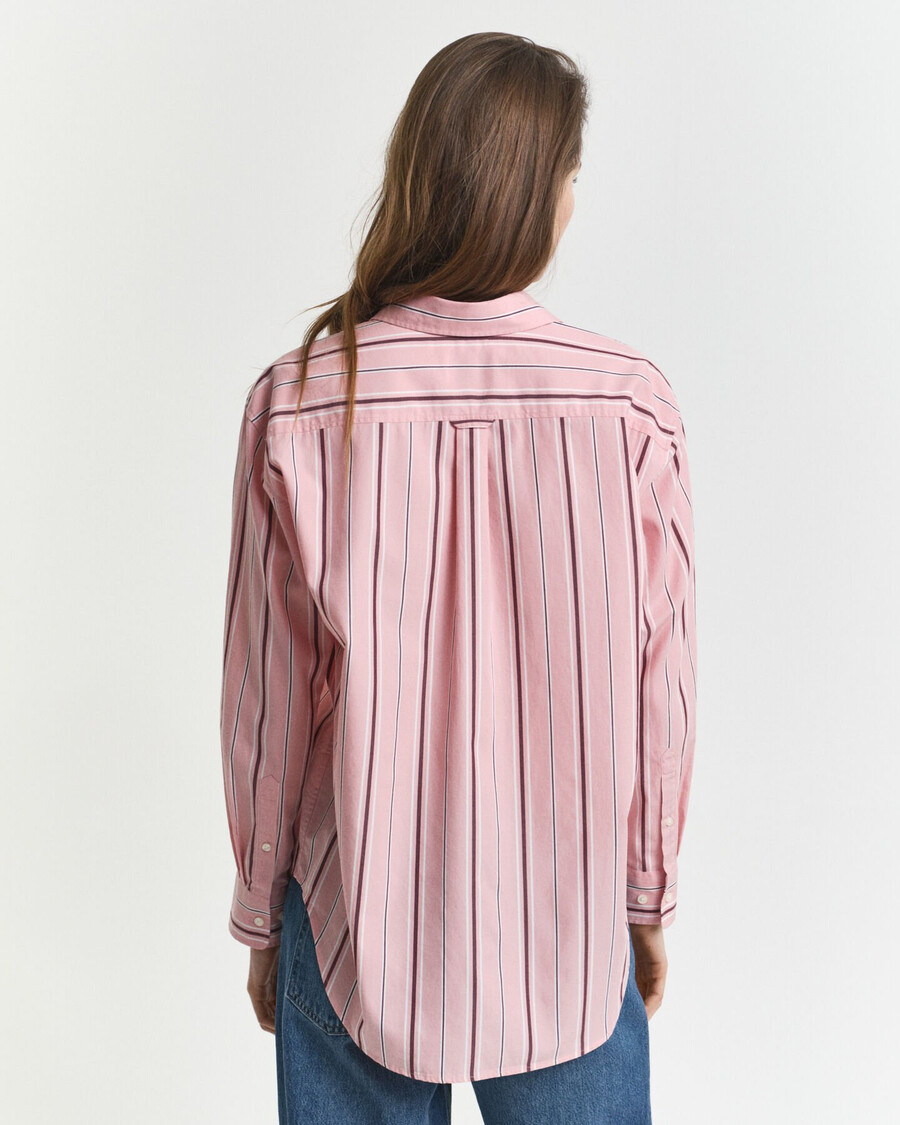 relaxed fit klassiek gestreept poplin overhemd - summer rose