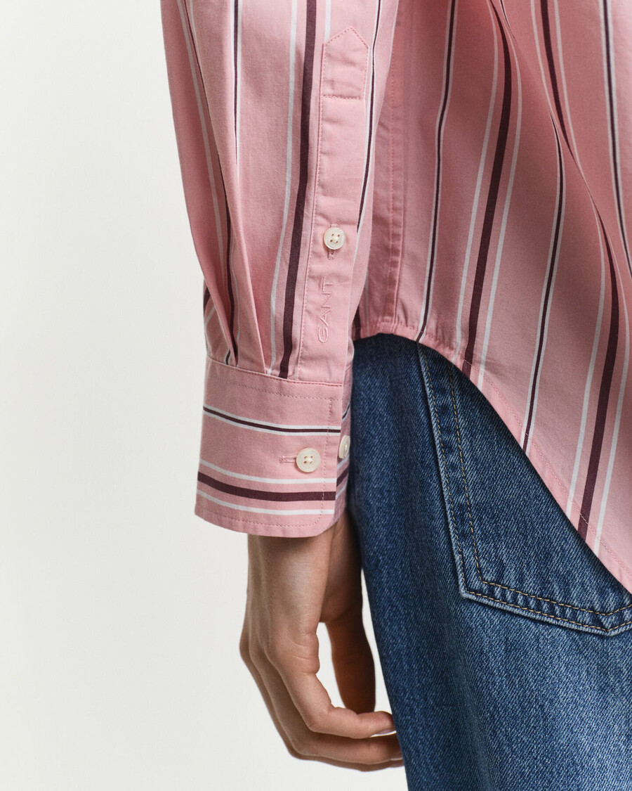 relaxed fit klassiek gestreept poplin overhemd - summer rose