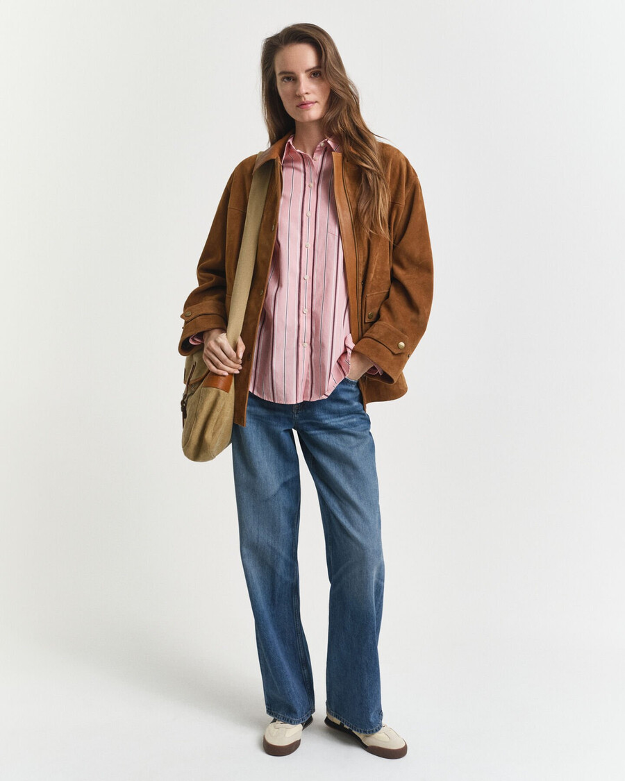 relaxed fit klassiek gestreept poplin overhemd - summer rose