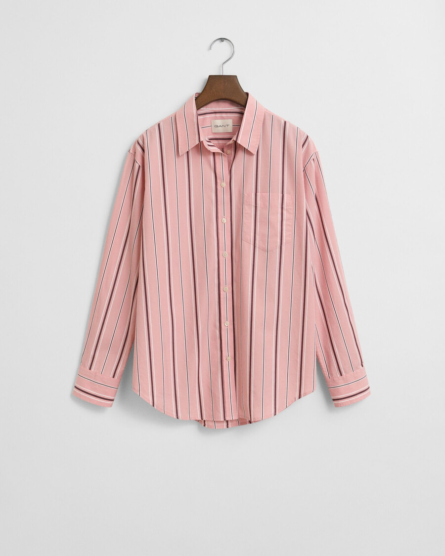 relaxed fit klassiek gestreept poplin overhemd - summer rose