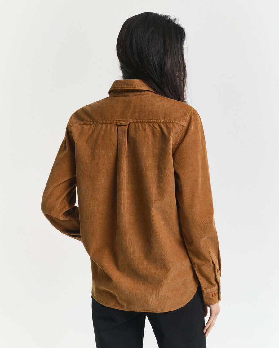 corduroy overhemd met normale pasvorm - whiskeybruin