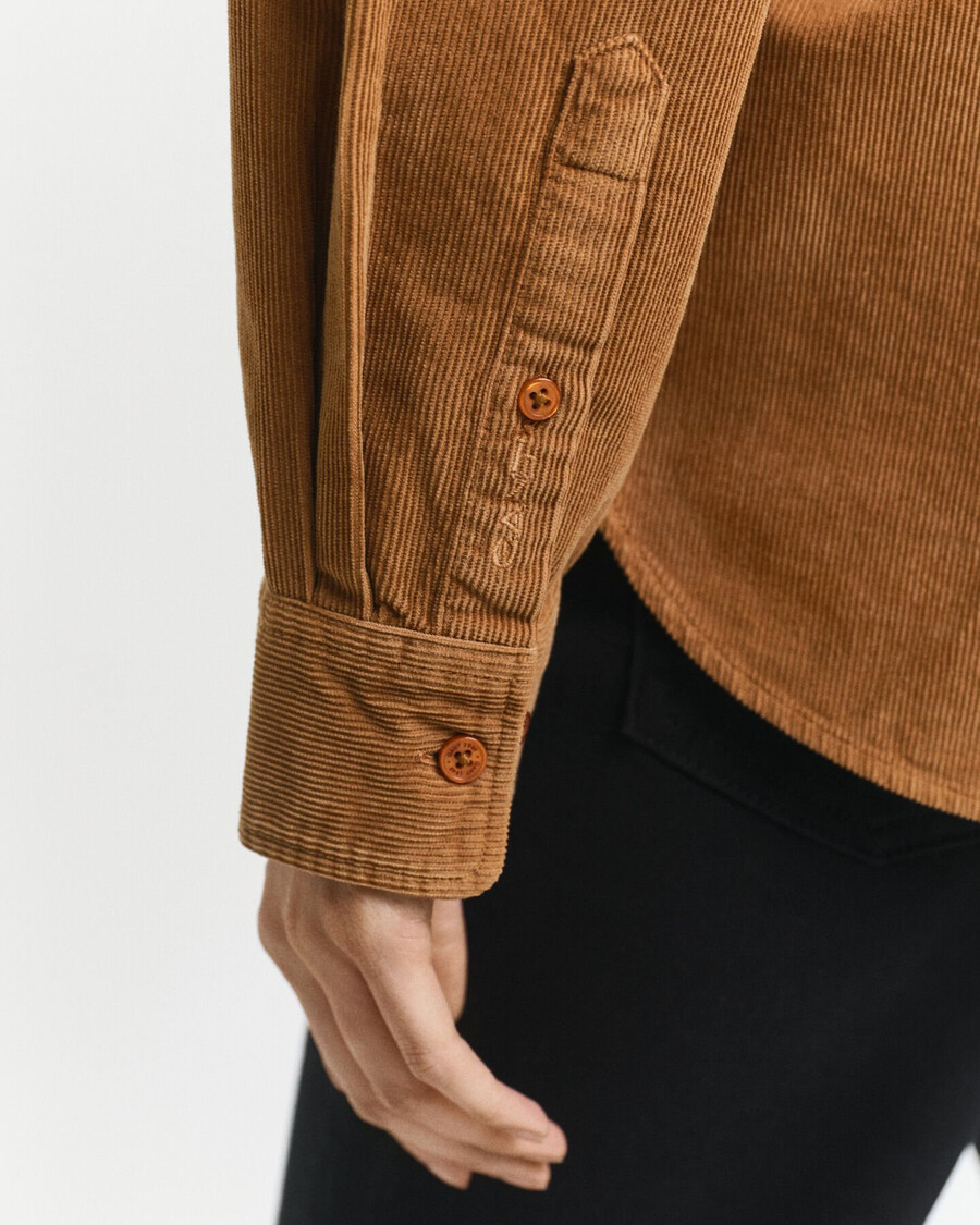 corduroy overhemd met normale pasvorm - whiskeybruin