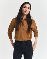 corduroy overhemd met normale pasvorm - whiskeybruin